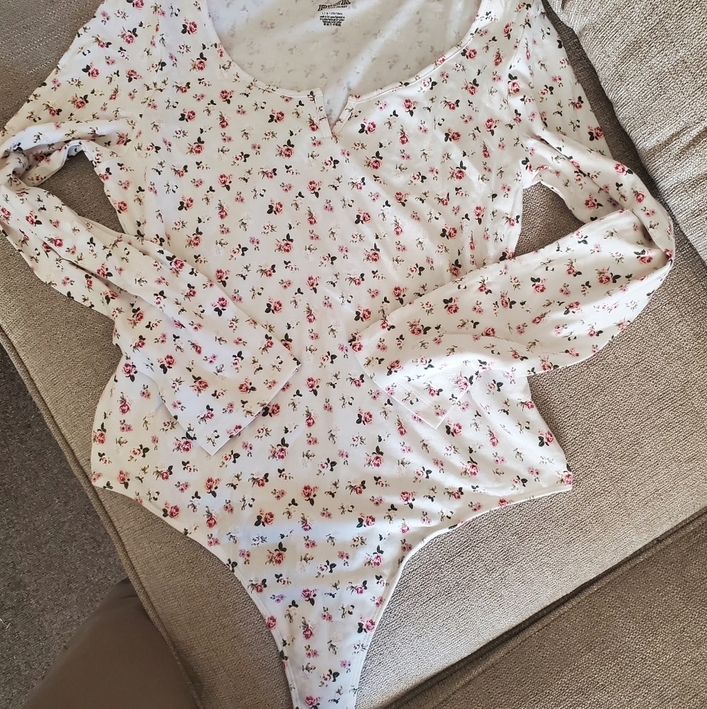 New Victoria Secret Pink floral bodysuit top